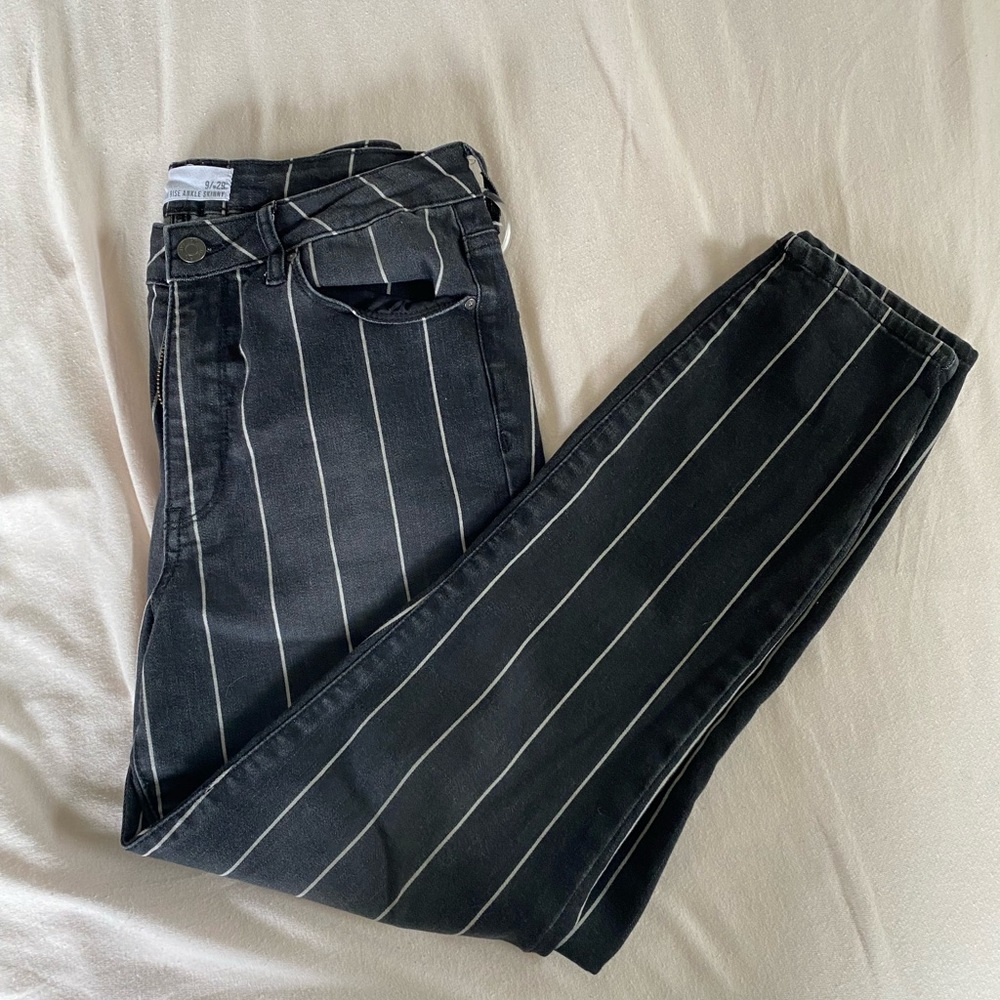 Striped Straight Jeans